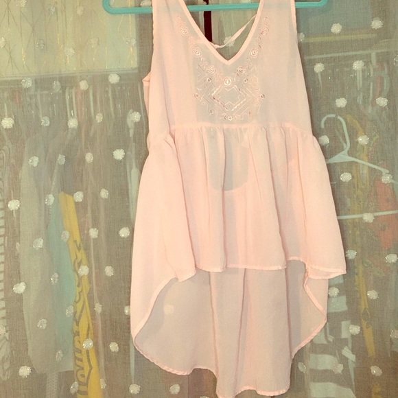 Pink high low top w/ open back size M - Picture 1 of 2